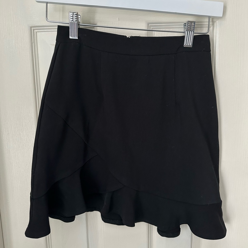 by the way black ruffle skirt